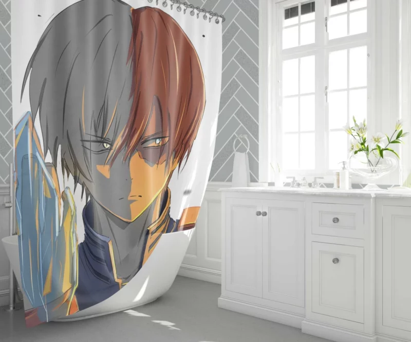 Shoto Todoroki Half Hot Half Cold Anime Shower Curtain 1