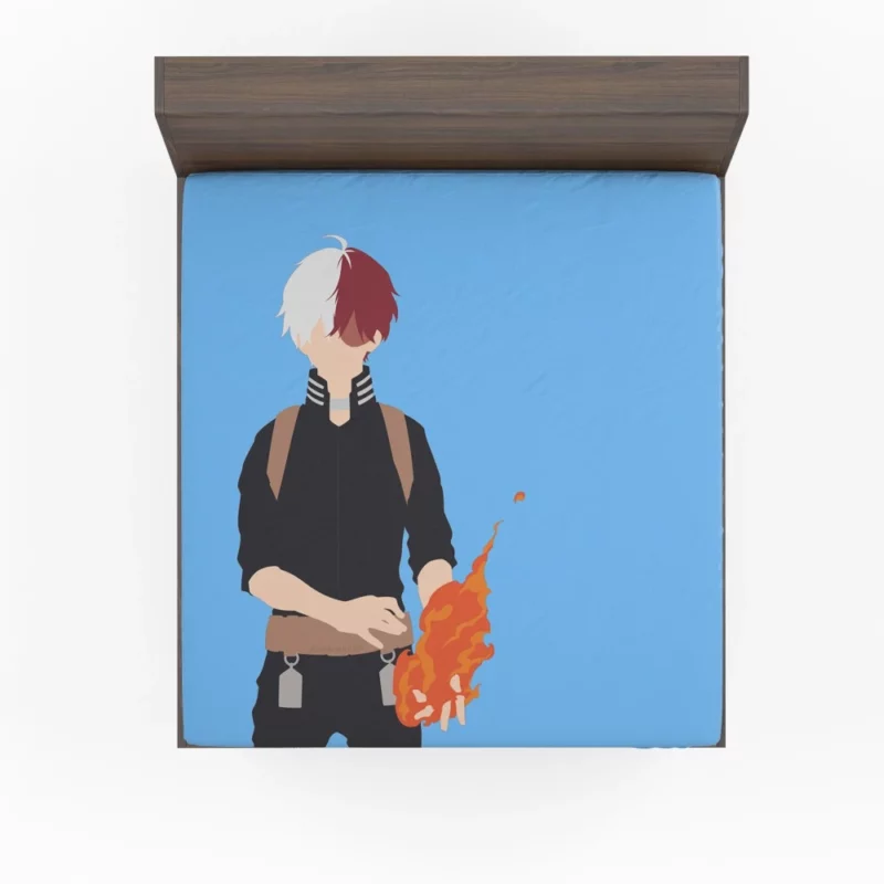 Shoto Todoroki Half-and-Half Quirk Anime Fitted Sheet