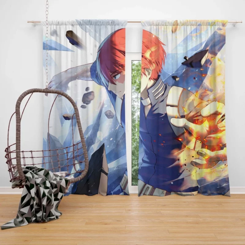 Shoto Todoroki Heroic Journey Anime Curtain