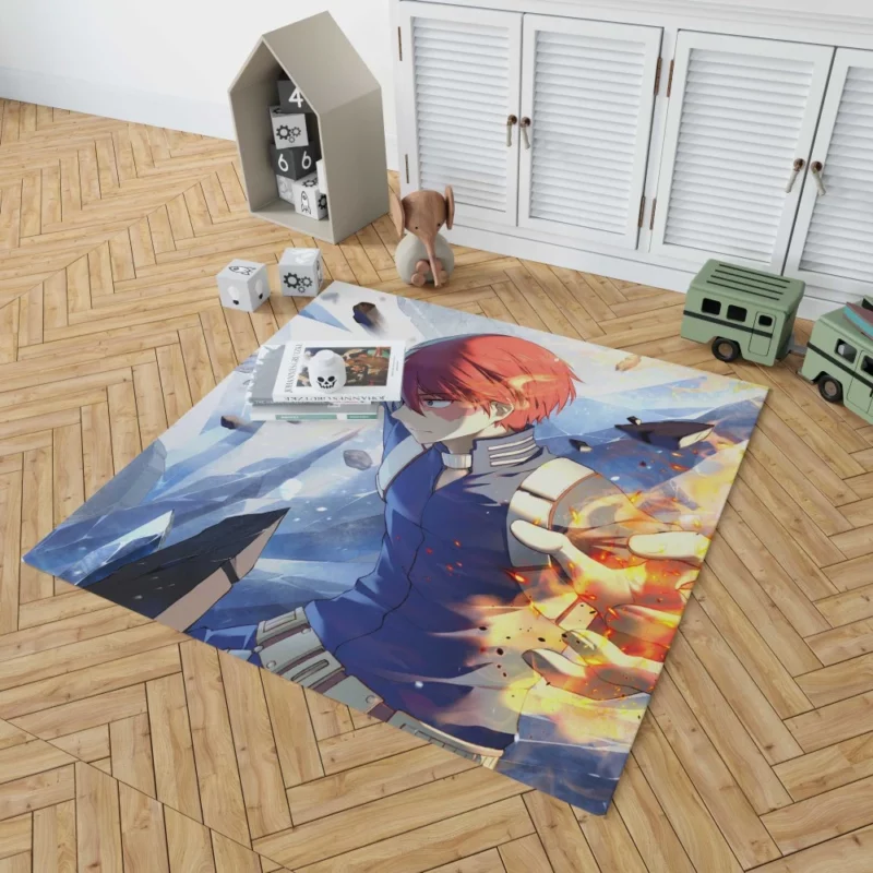 Shoto Todoroki Heroic Journey Anime Rug 1