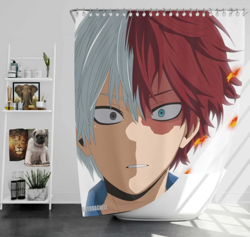 Shoto Todoroki Heroic Potential Anime Shower Curtain