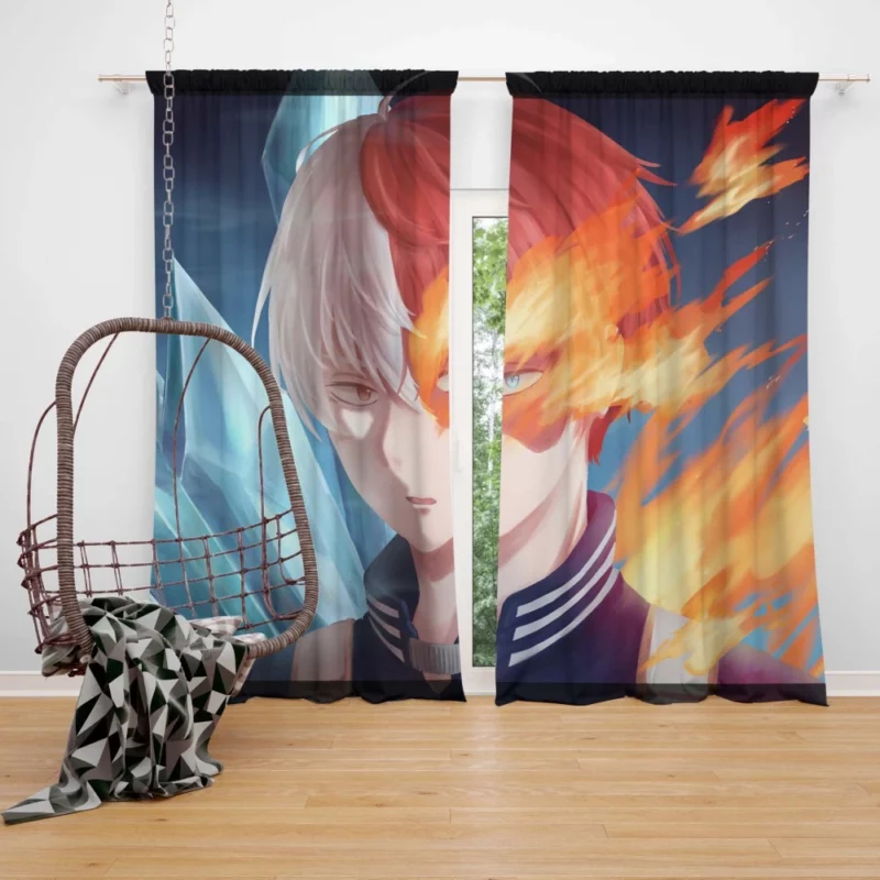 Shoto Todoroki Heroic Resolve Anime Curtain