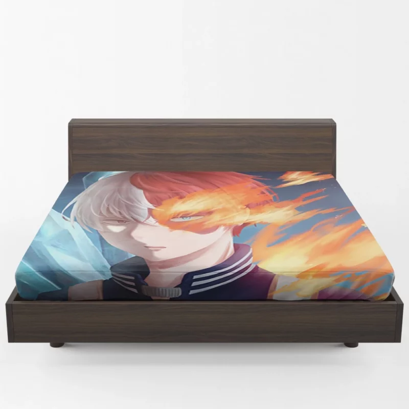 Shoto Todoroki Heroic Resolve Anime Fitted Sheet 1