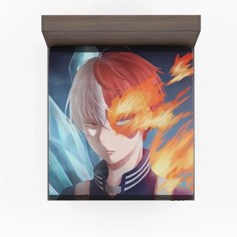 Shoto Todoroki Heroic Resolve Anime Fitted Sheet