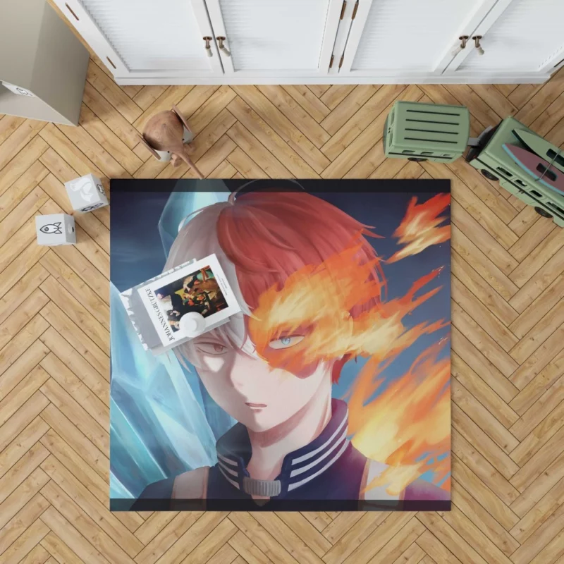 Shoto Todoroki Heroic Resolve Anime Rug