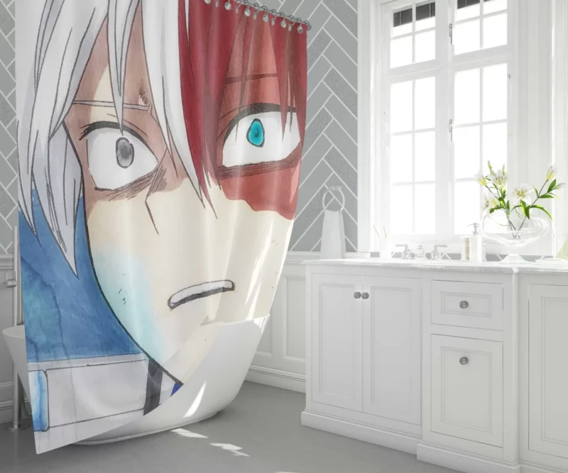 Shoto Todoroki Icy Firepower Anime Shower Curtain 1