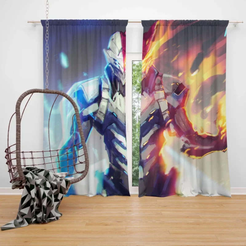 Shoto Todoroki Mecha Hero Anime Curtain