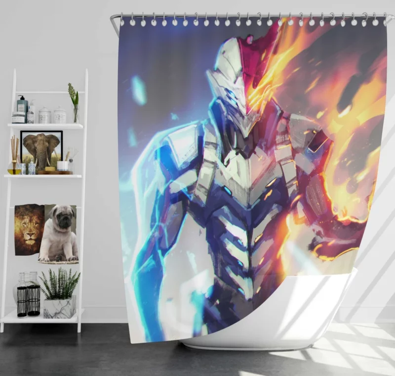 Shoto Todoroki Mecha Hero Anime Shower Curtain