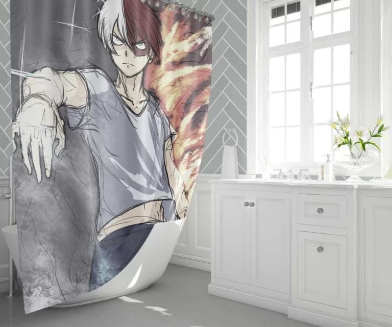 Shoto Todoroki My Hero Academia Ace Anime Shower Curtain 1