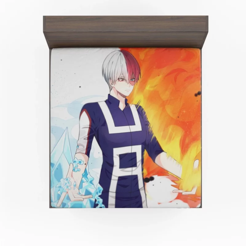 Shoto Todoroki My Hero Dichotomy Anime Fitted Sheet