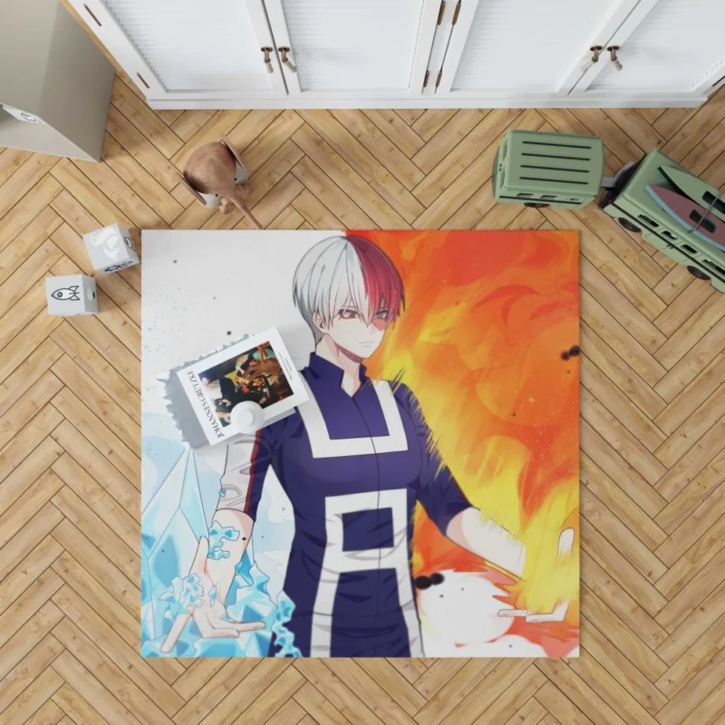 Shoto Todoroki My Hero Dichotomy Anime Rug