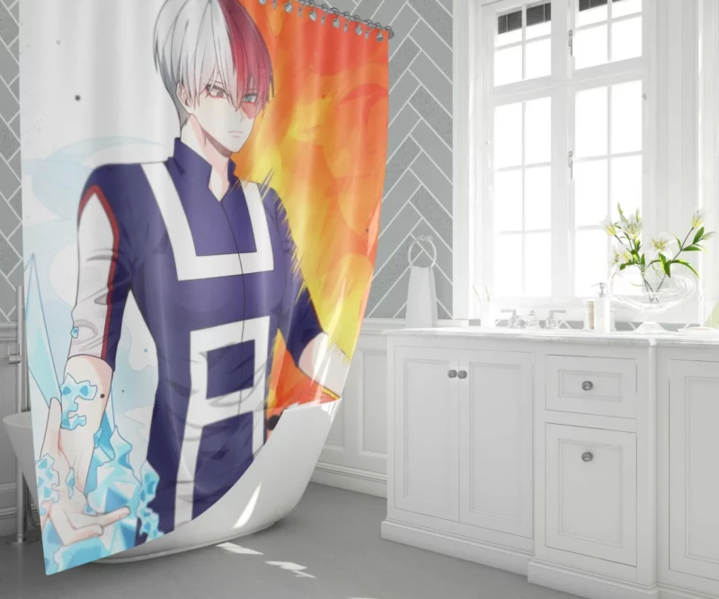 Shoto Todoroki My Hero Dichotomy Anime Shower Curtain 1