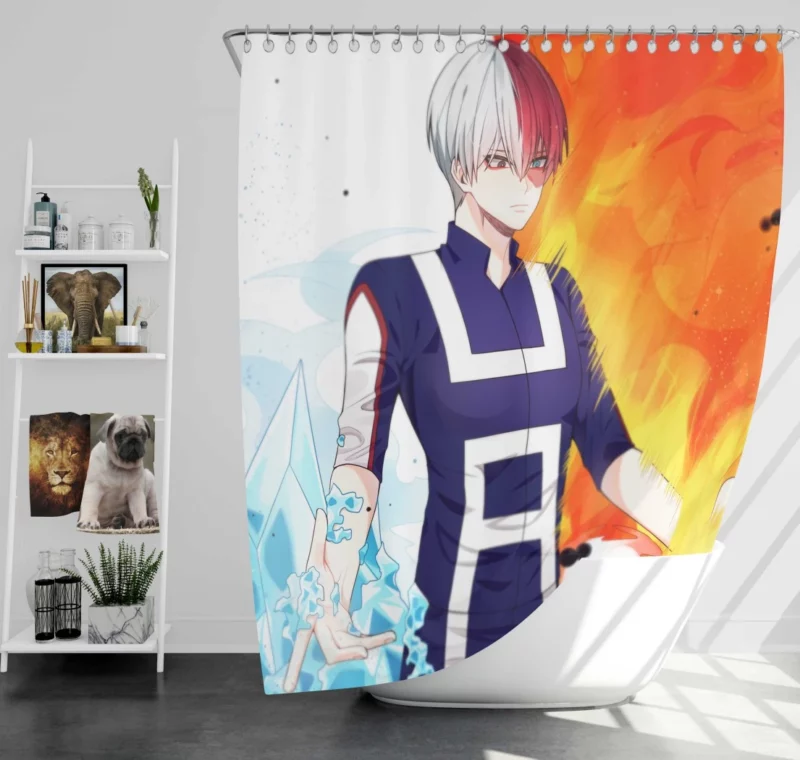 Shoto Todoroki My Hero Dichotomy Anime Shower Curtain