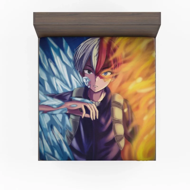 Shoto Todoroki My Hero Journey Anime Fitted Sheet