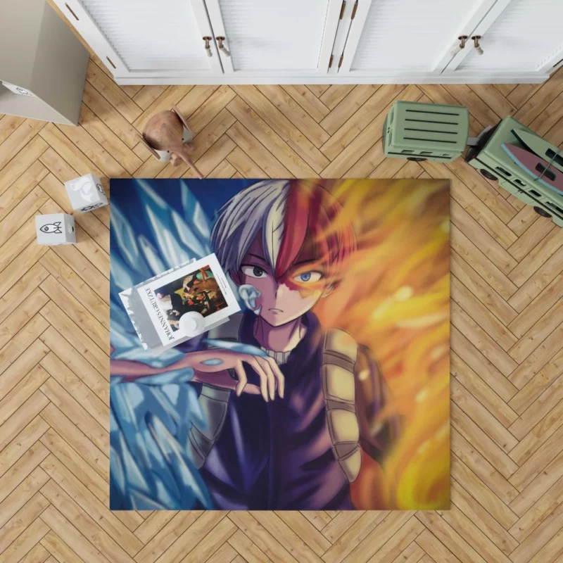 Shoto Todoroki My Hero Journey Anime Rug