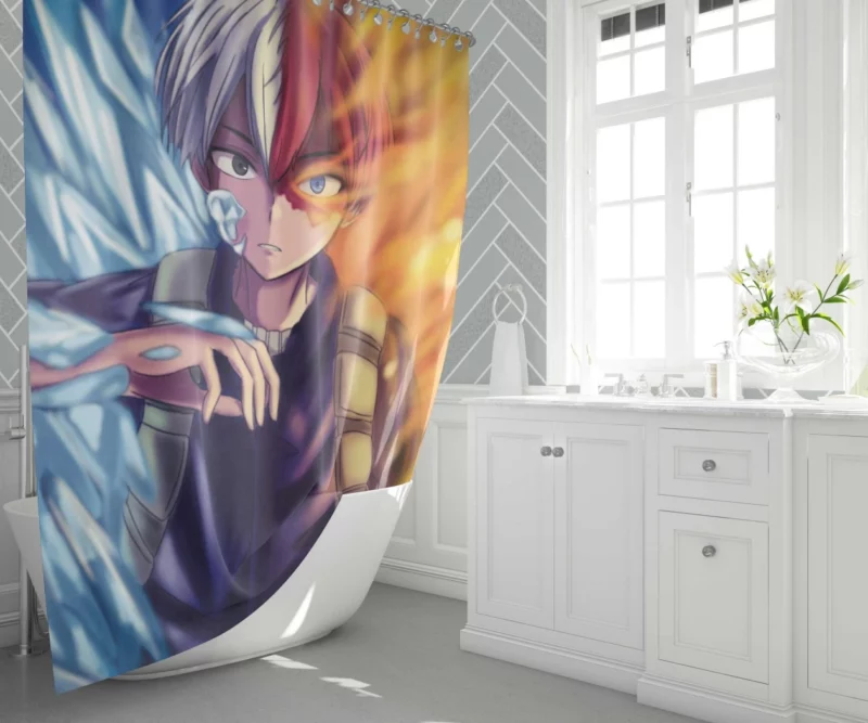 Shoto Todoroki My Hero Journey Anime Shower Curtain 1