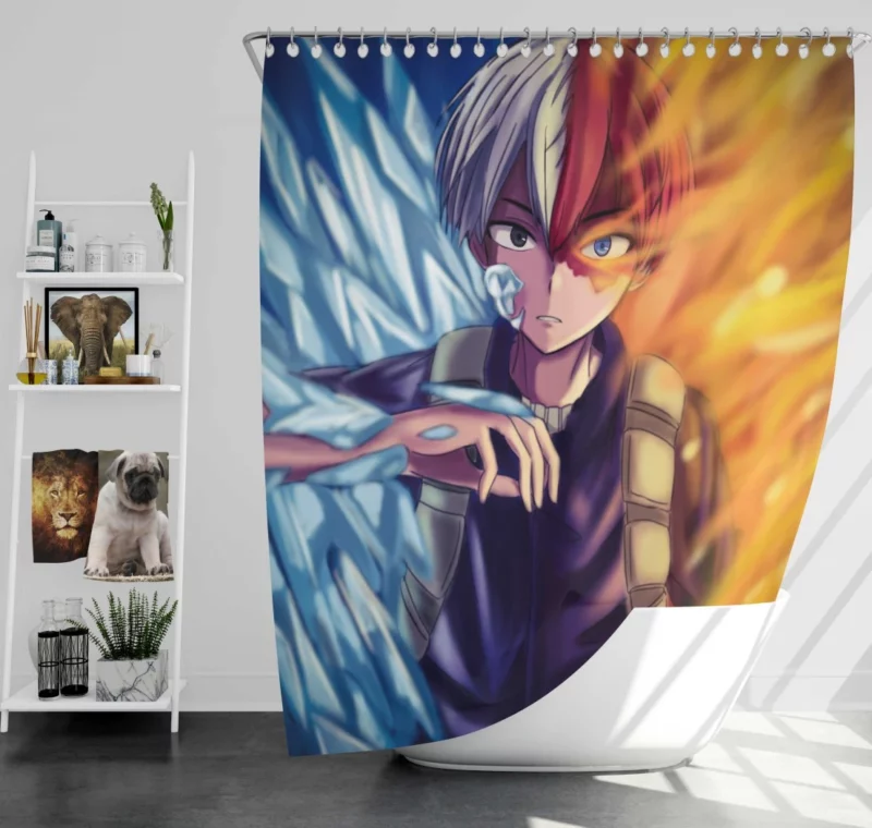 Shoto Todoroki My Hero Journey Anime Shower Curtain