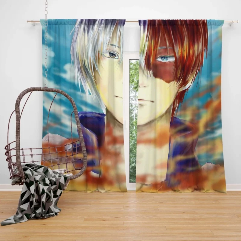 Shoto Todoroki Power Unleashed Anime Curtain