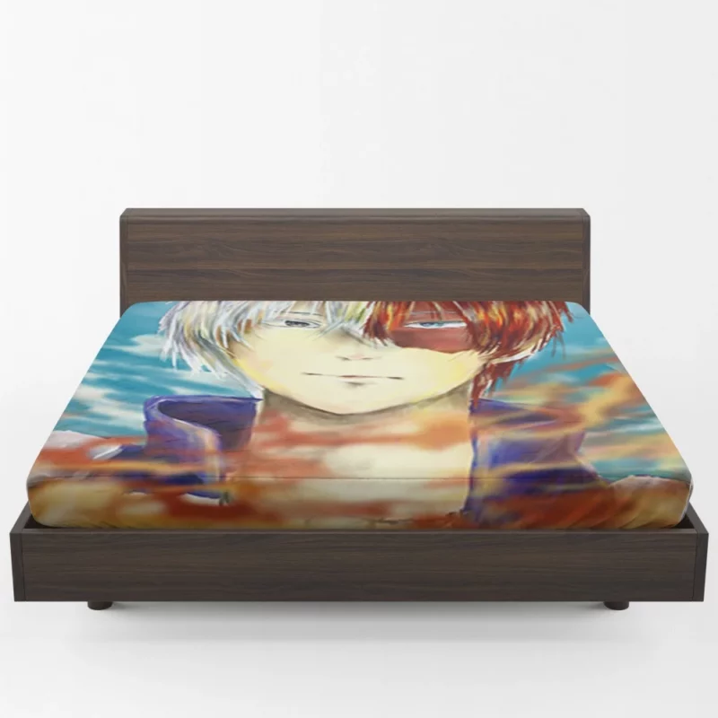 Shoto Todoroki Power Unleashed Anime Fitted Sheet 1