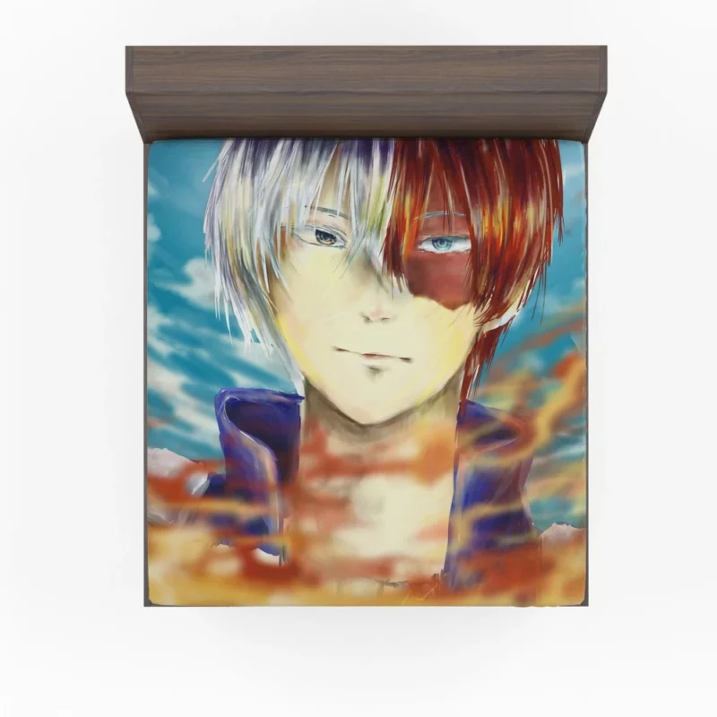 Shoto Todoroki Power Unleashed Anime Fitted Sheet