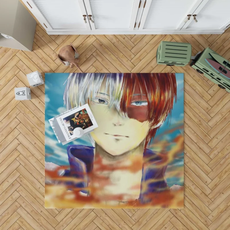 Shoto Todoroki Power Unleashed Anime Rug