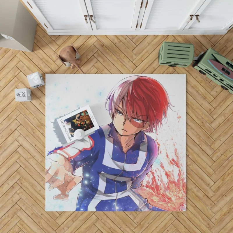 Shoto Todoroki Power of Elements Anime Rug