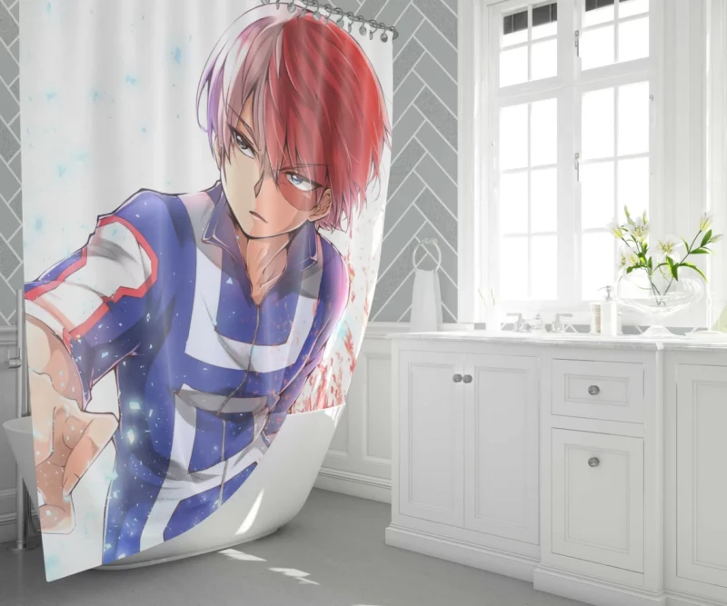 Shoto Todoroki Power of Elements Anime Shower Curtain 1