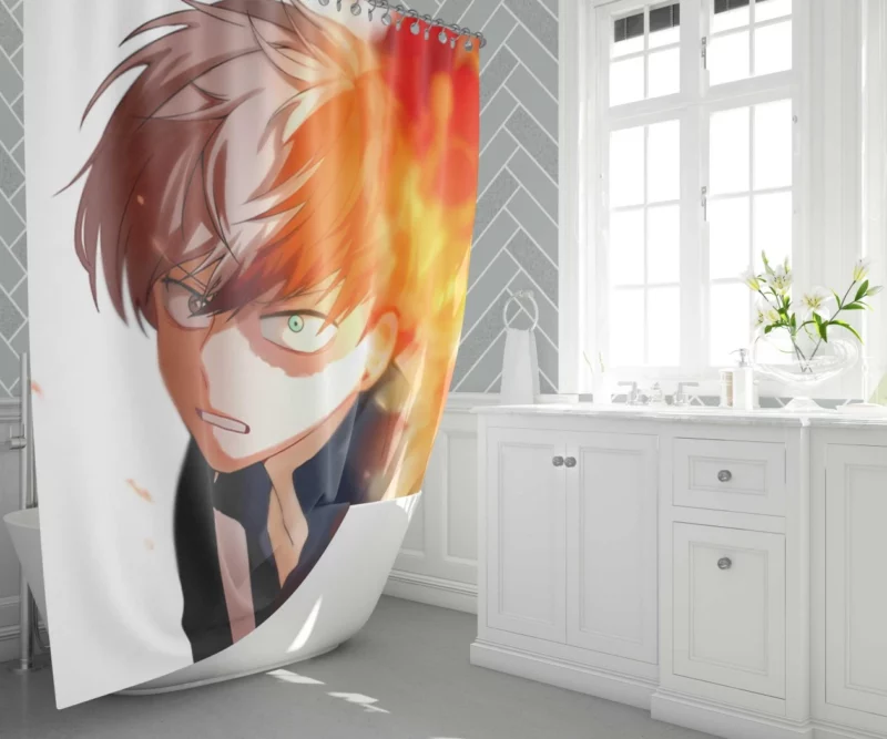 Shoto Todoroki Quirk Awakening Anime Shower Curtain 1