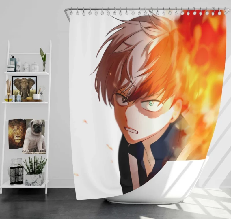 Shoto Todoroki Quirk Awakening Anime Shower Curtain