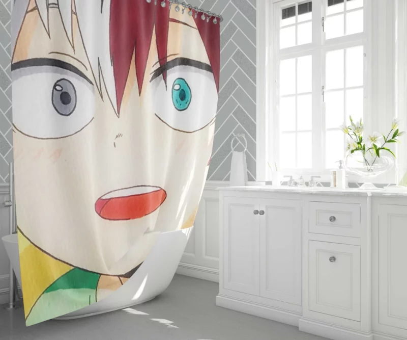 Shoto Todoroki Quirk Mastery Anime Shower Curtain 1