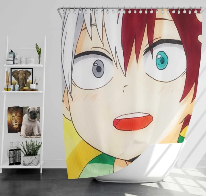 Shoto Todoroki Quirk Mastery Anime Shower Curtain