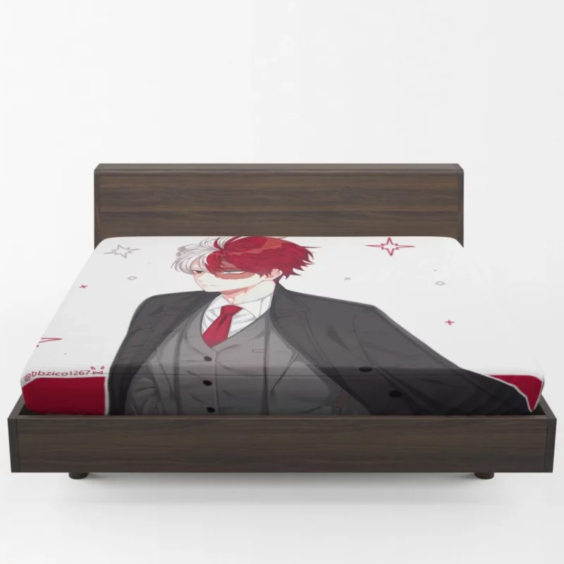 Shoto Todoroki Quirk Unleashed Anime Fitted Sheet 1