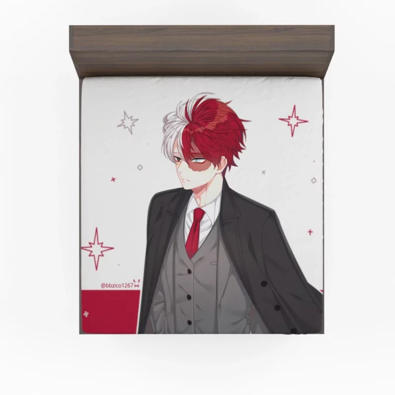 Shoto Todoroki Quirk Unleashed Anime Fitted Sheet