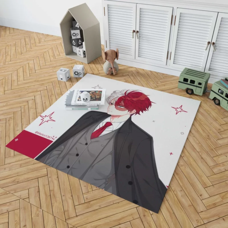 Shoto Todoroki Quirk Unleashed Anime Rug 1