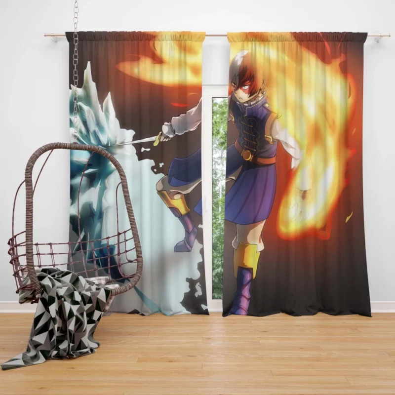 Shoto Todoroki Rising Hero Anime Curtain