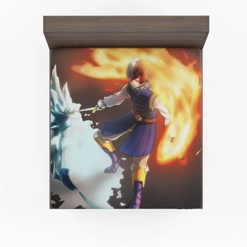 Shoto Todoroki Rising Hero Anime Fitted Sheet