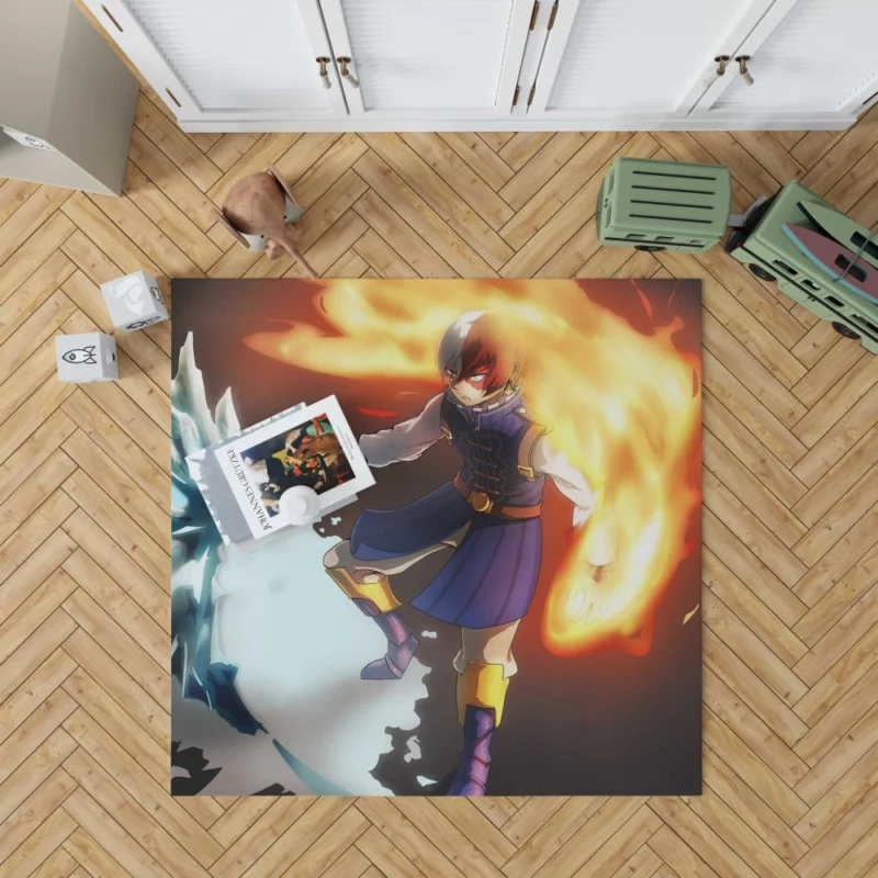 Shoto Todoroki Rising Hero Anime Rug