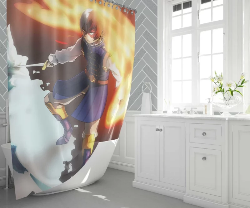 Shoto Todoroki Rising Hero Anime Shower Curtain 1