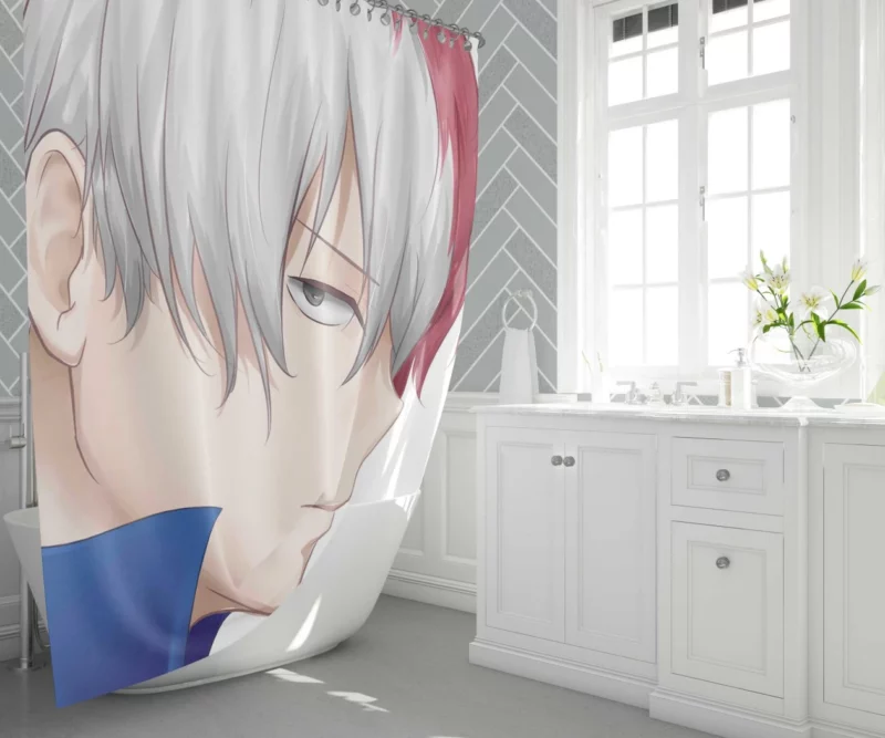 Shoto Todoroki Rising Power Anime Shower Curtain 1