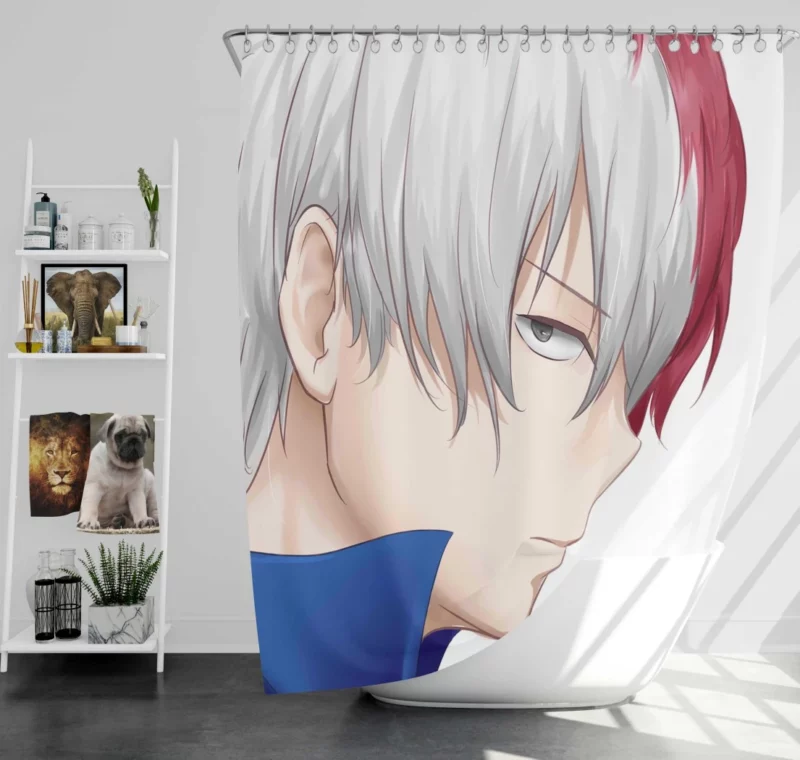 Shoto Todoroki Rising Power Anime Shower Curtain