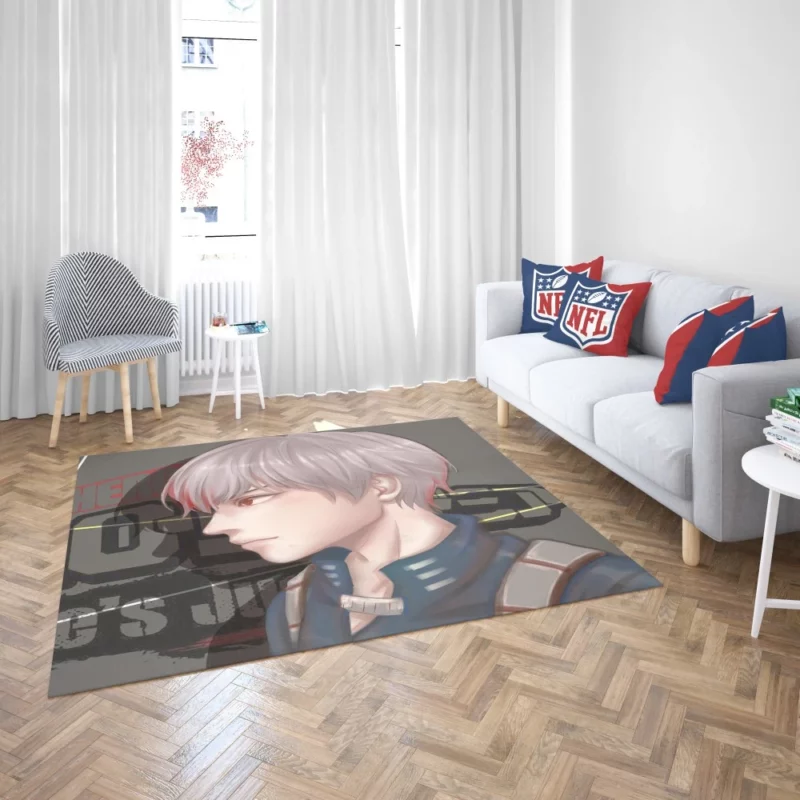 Shoto Todoroki Two-Sided Hero Anime Rug 2