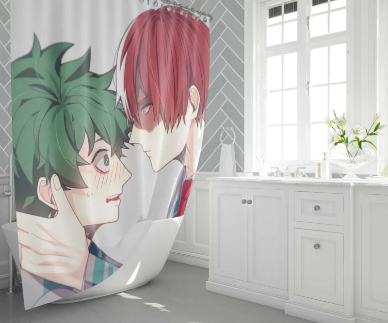 Shoto and Izuku Dynamic Duo Anime Shower Curtain 1