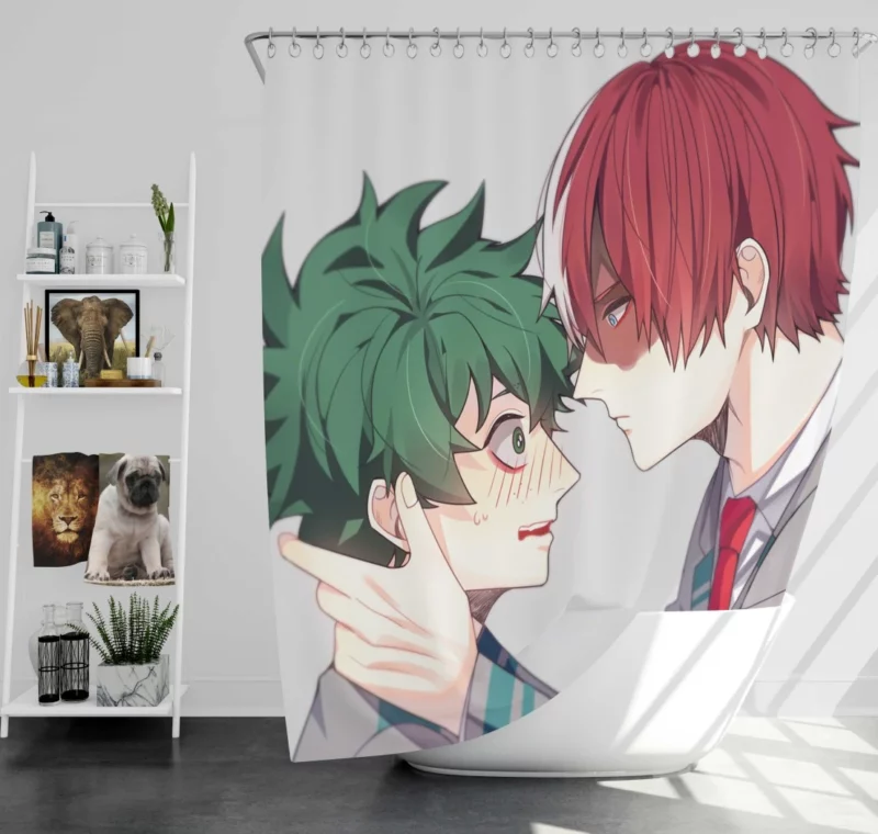 Shoto and Izuku Dynamic Duo Anime Shower Curtain