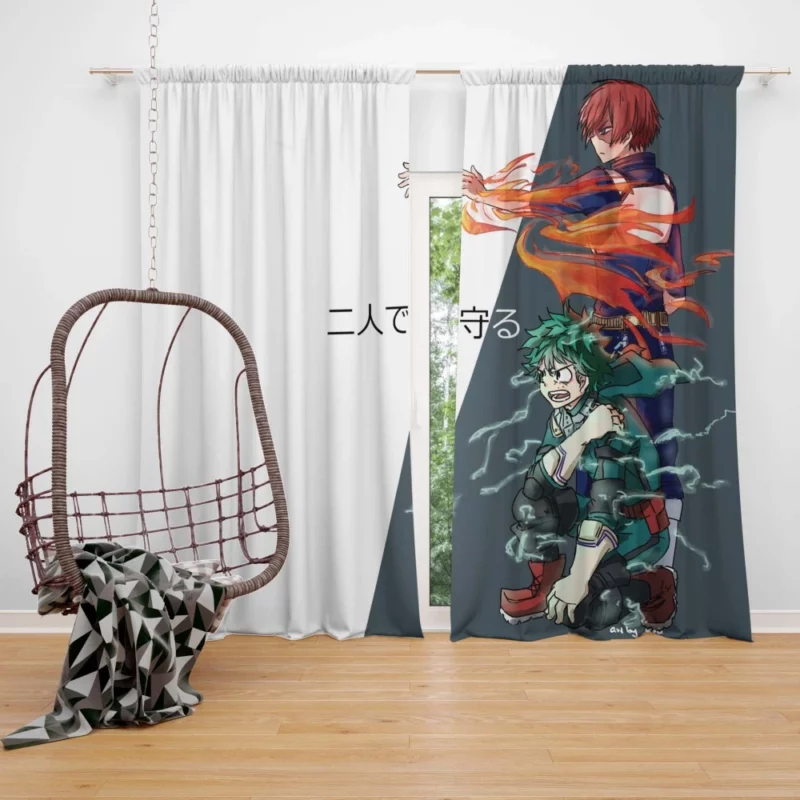 Shoto and Izuku Powerful Pair Anime Curtain