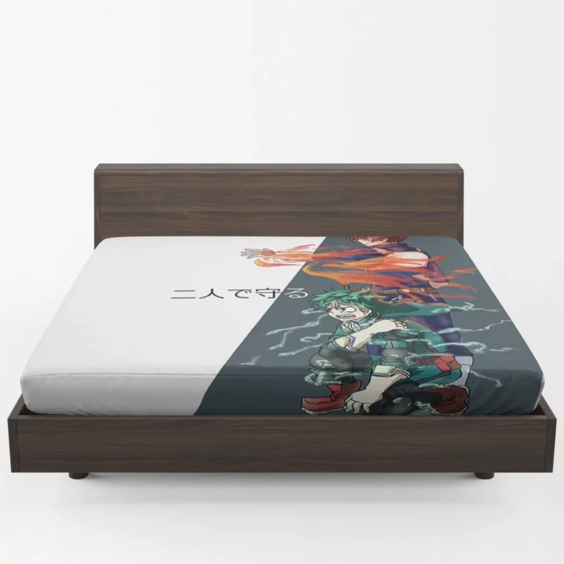 Shoto and Izuku Powerful Pair Anime Fitted Sheet 1