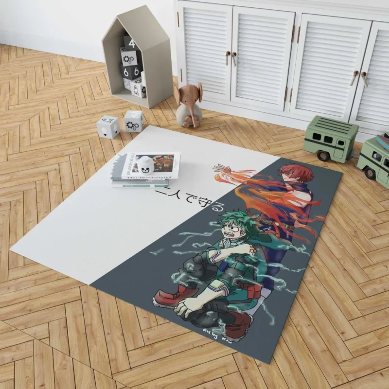 Shoto and Izuku Powerful Pair Anime Rug 1