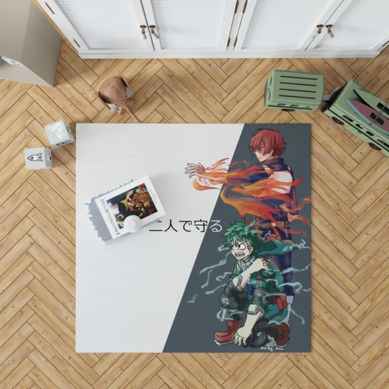 Shoto and Izuku Powerful Pair Anime Rug