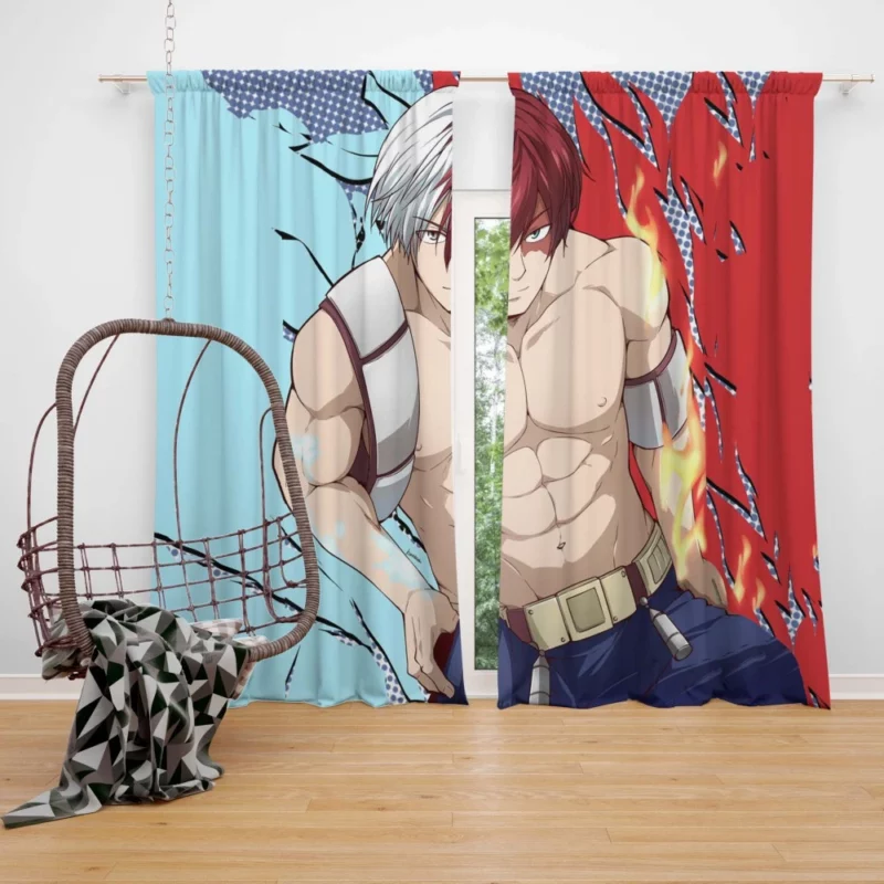 Shouto Todoroki Fire and Ice Anime Curtain