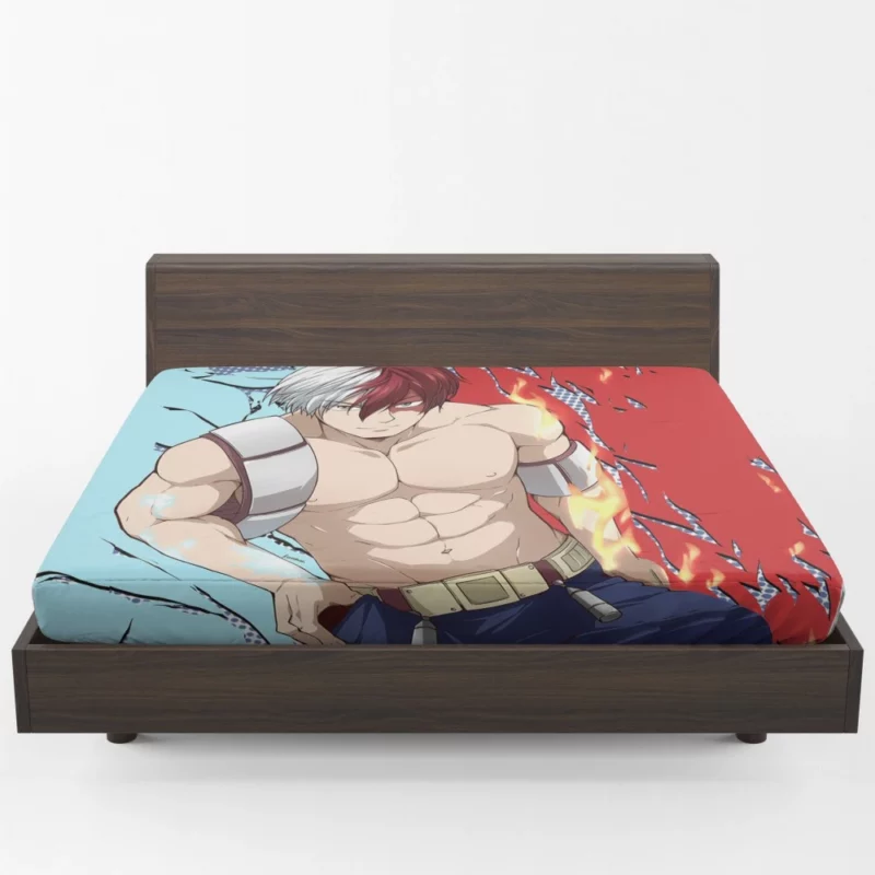 Shouto Todoroki Fire and Ice Anime Fitted Sheet 1