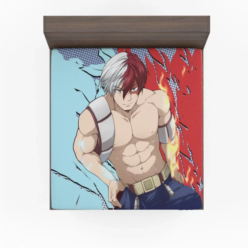 Shouto Todoroki Fire and Ice Anime Fitted Sheet